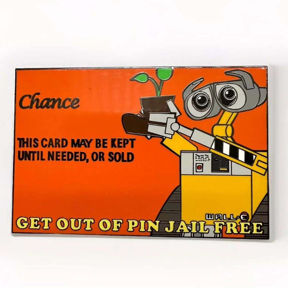 Disney Fantasy Pin Wall-E Get Out of Pin Jail Free Chance Monopoly Card Pixar 3"